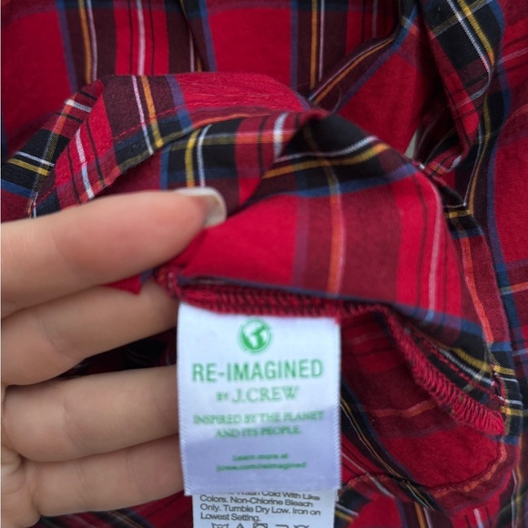 J. Crew Red Plaid Shirt for Girl Christmas Theme - Picture 7 of 8